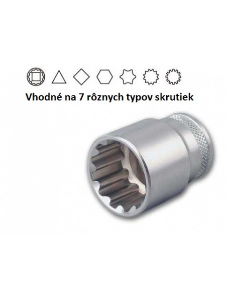Hlavica nástrčná 1/2" 24mm protisklzová JONN