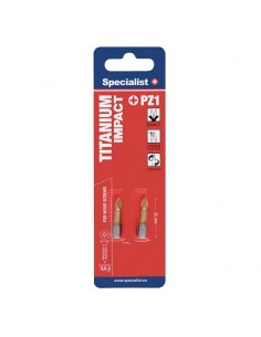 #31743 [24-2-073] SPECIALIST+ screwdriver bit TITANIUM, PZ1, 25 mm, 2 pcs