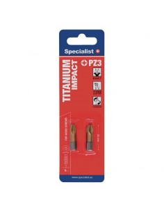 #31749 [24-2-074] SPECIALIST+ screwdriver bit TITANIUM, PZ3, 25 mm, 2 pcs