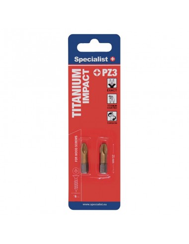 #31749 [24-2-074] SPECIALIST+ screwdriver bit TITANIUM, PZ3, 25 mm, 2 pcs