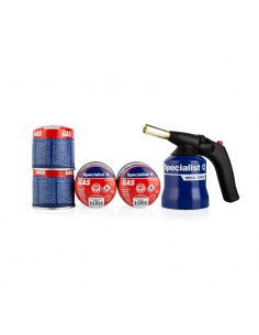 #31836 [68-002KIT] SPECIALIST+ metal case blowtorch + 4 pcs 190g butane gas kit