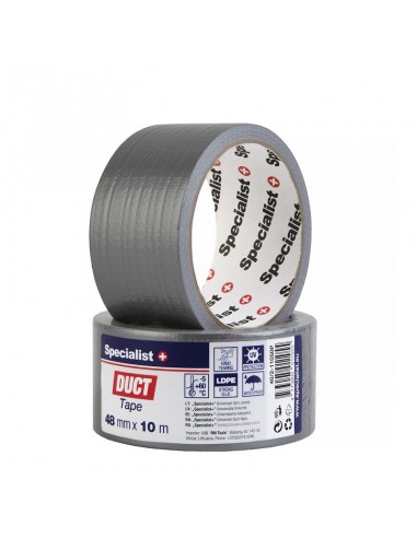#31813 [40-2-11050P] SPECIALIST+ universal duct tape, grey, 10 m x 48 mm