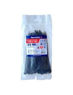#31710 [81-3-2140J] SPECIALIST+ nylon cable ties, black, 2.5x150 mm, 100 pcs