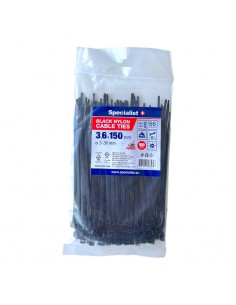 #31716 [81-3-3140J] SPECIALIST+ nylon cable ties, black, 3.6x150 mm, 100 pcs