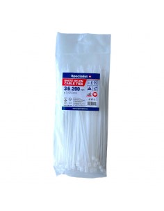 #31717 [81-3-3202B] SPECIALIST+ nylon cable ties, white, 3.6x200 mm, 100 pcs