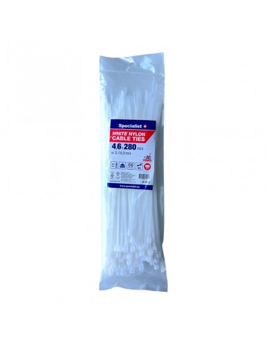 #31724 [81-3-4286B] SPECIALIST+ nylon cable ties, white, 4.6x280 mm, 100 pcs