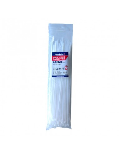#31725 [81-3-4368B] SPECIALIST+ nylon cable ties, white, 4.6x370 mm, 100 pcs