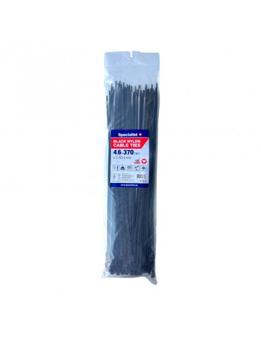 #31727 [81-3-4368J] SPECIALIST+ nylon cable ties, black, 4.6x370 mm, 100 pcs