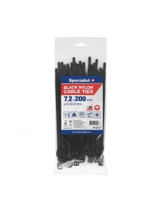 #31729 [81-3-7203J] SPECIALIST+ nylon cable ties, black, 7.6x200 mm, 50 pcs