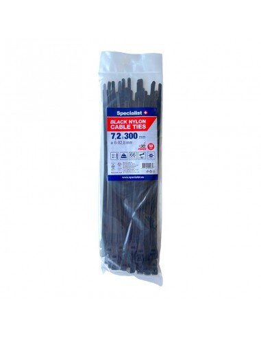 #31731 [81-3-7300J] SPECIALIST+ nylon cable ties, black, 7.6x300 mm, 50 pcs