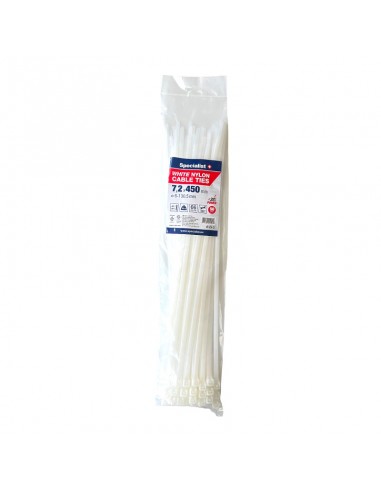 #31734 [81-3-8450B] SPECIALIST+ nylon cable ties, white, 7.6x450 mm, 50 pcs